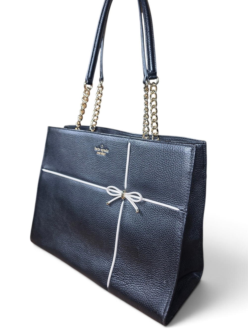 kate spade Marianne Pebbled Leather Tote / Shoulder Bag w/ Bow (Retail $398) - Picture 4 of 10